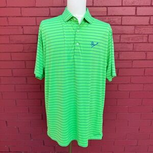 Fennec Southern Hills‎ Golf Polo Shirt Mens Size XL Green Blue Striped athletic